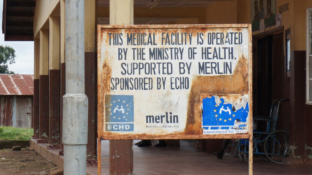 A sign for a medical facility in Sierra Leone.