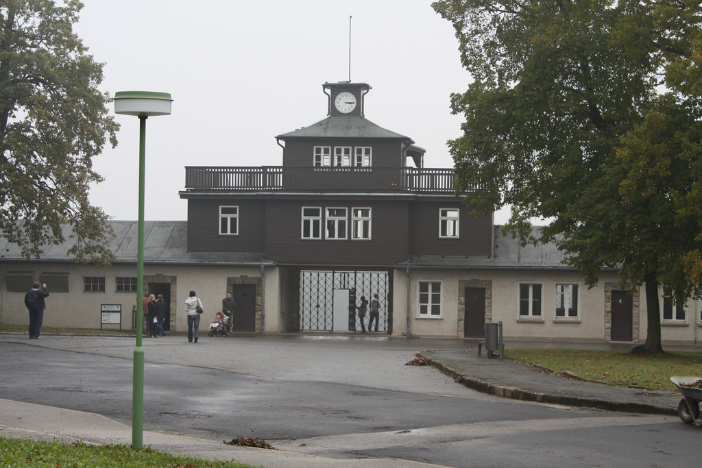 A photo of the Buchenwald concentration camp today.