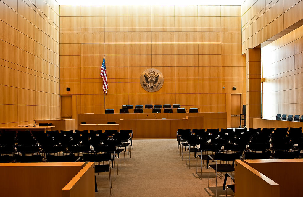 An empty courtroom