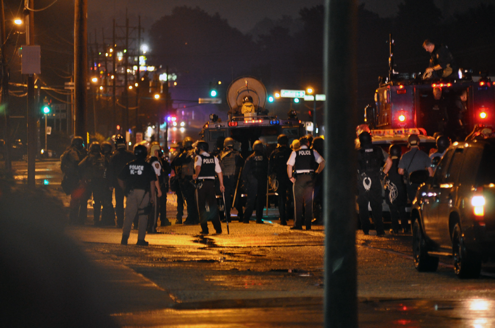 Police at the Ferguson protests