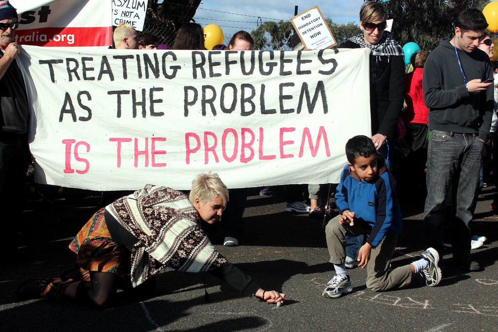 reating Refugees as the problem is the problem - Refugee Rights Protest at Broadmeadows, Melbourne by Takver via CC 2.0 (via flickr)