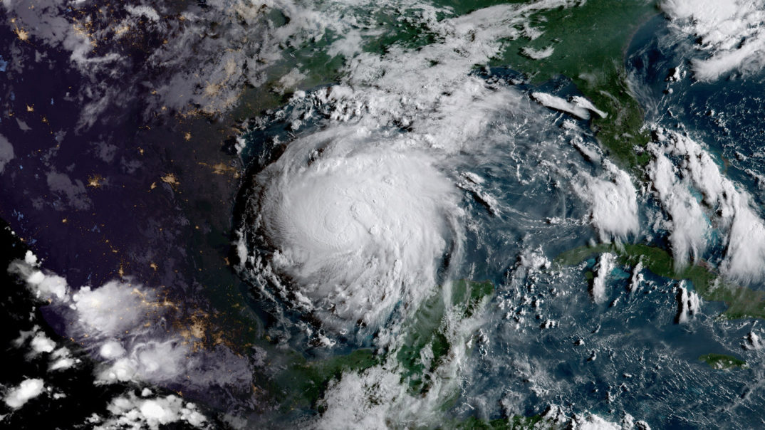 A photo of Hurricane Harvey from space