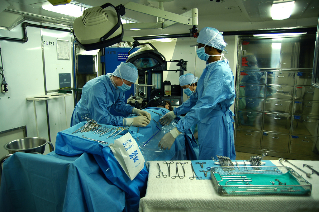 A photo of an operating room during surgery