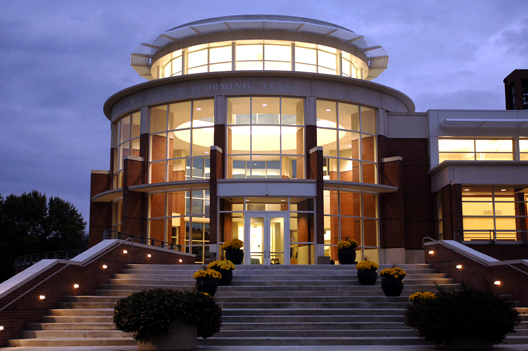 A photo of DePauw's music school.