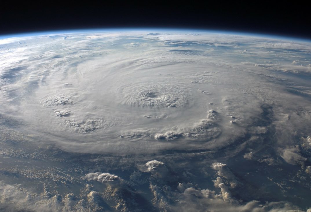 Photo of a hurricane from space.