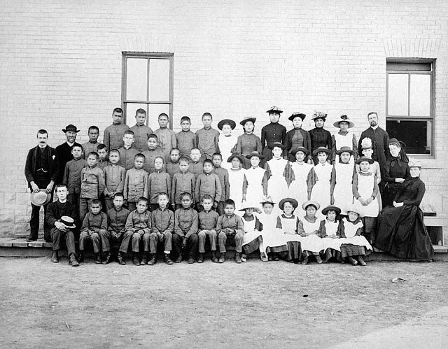 A school photo from a Canadian residential school.