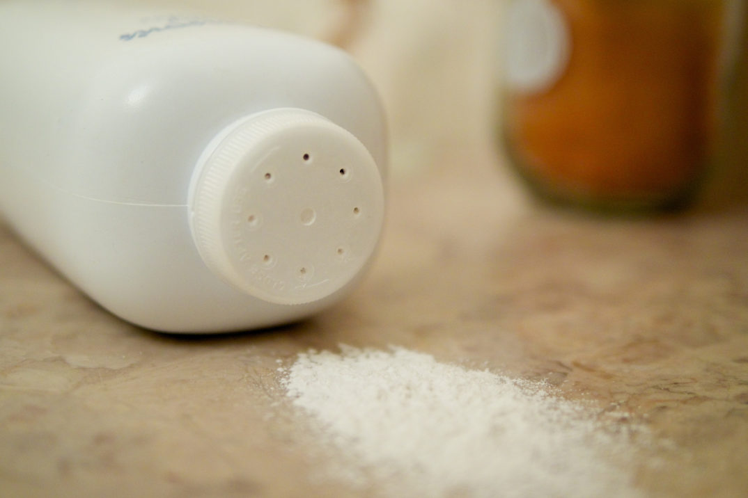 A photo of spilled baby powder.