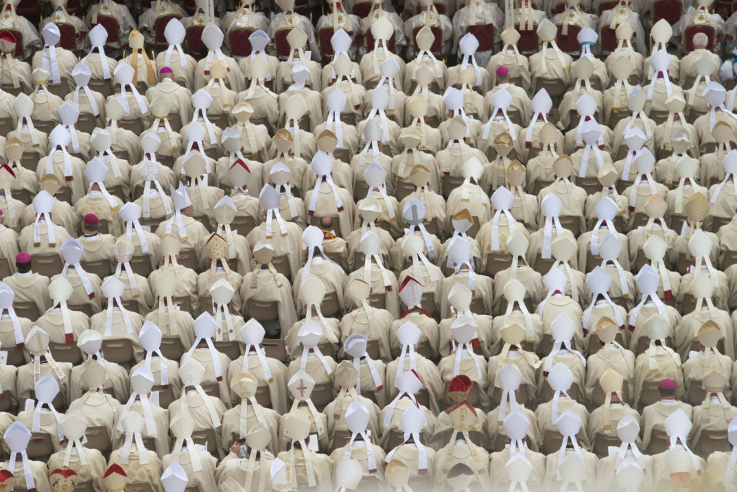 A photo of Catholic bishops during a 2014 canonization.