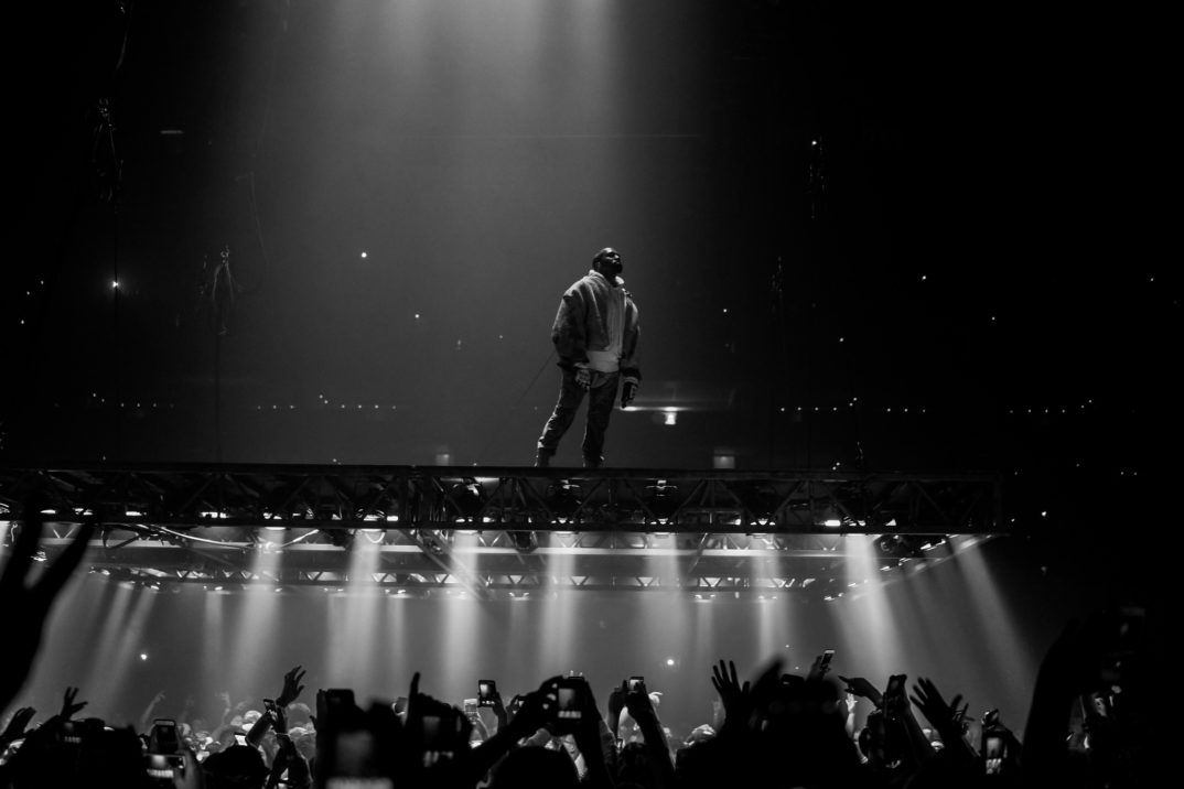 A photo from a Kanye West concert.