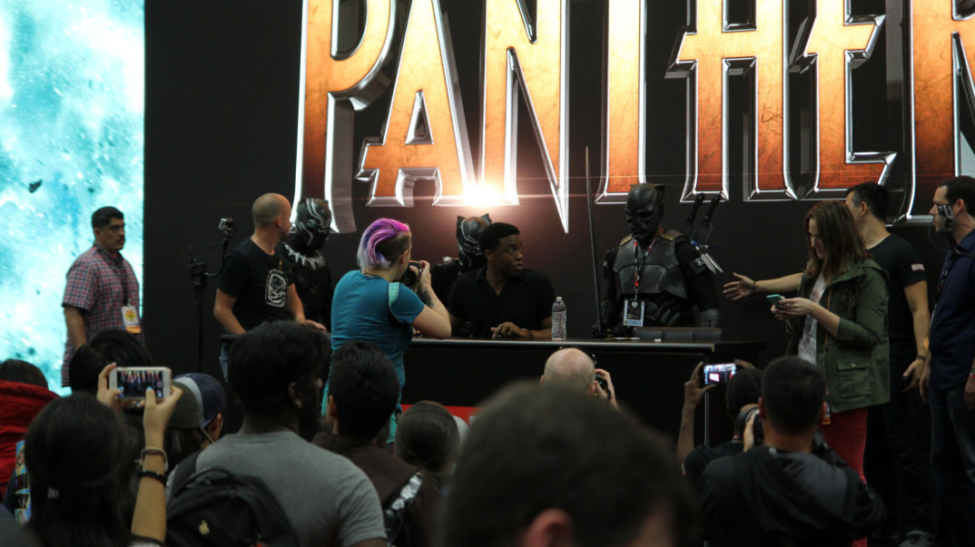 image of photographers and fans with actors of the Black Panther film