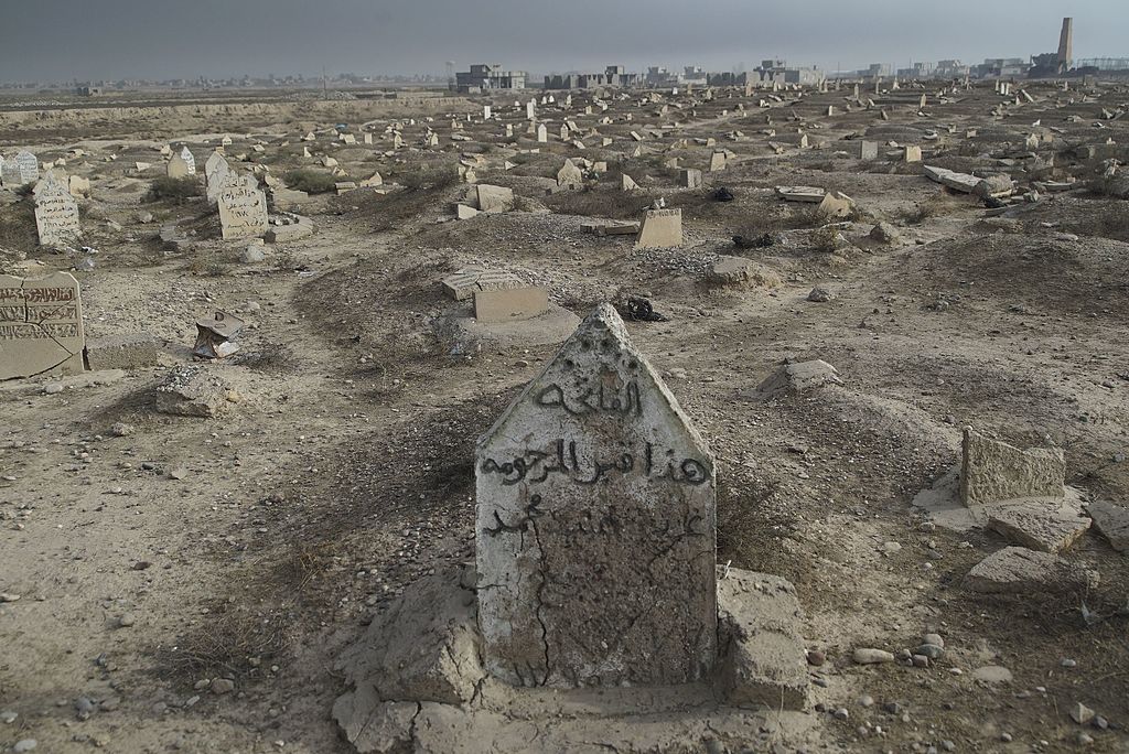 An image of a cemetery near Mosul, Iraq