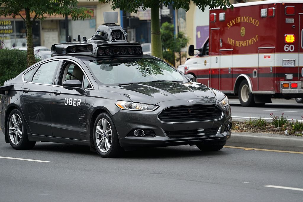 An image of a self-driving Uber