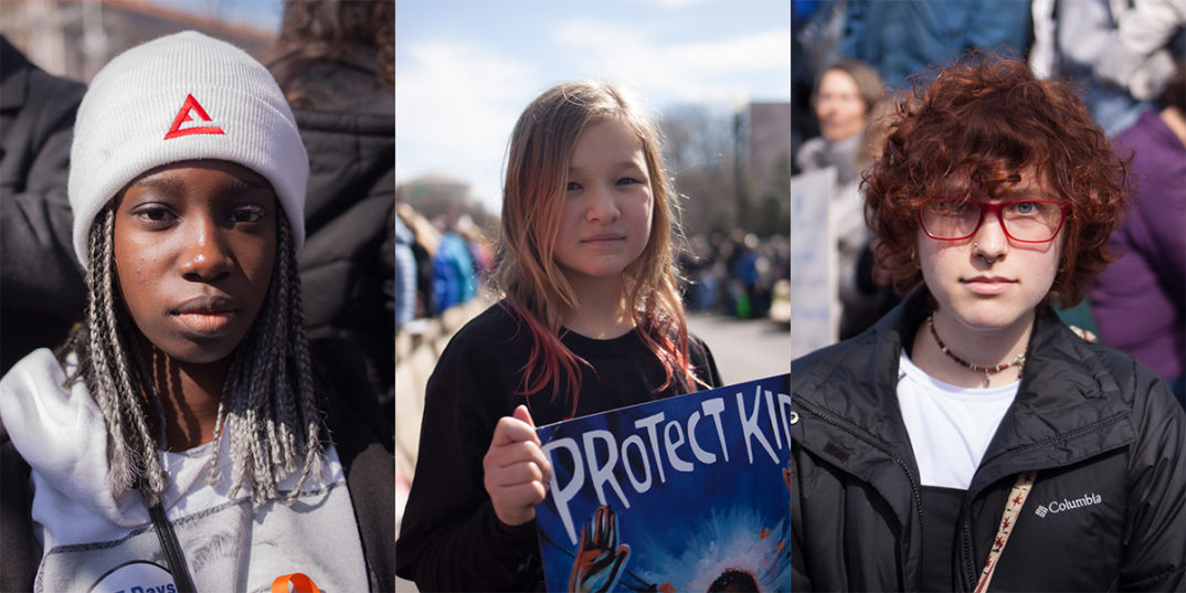 Collage of three people from the March