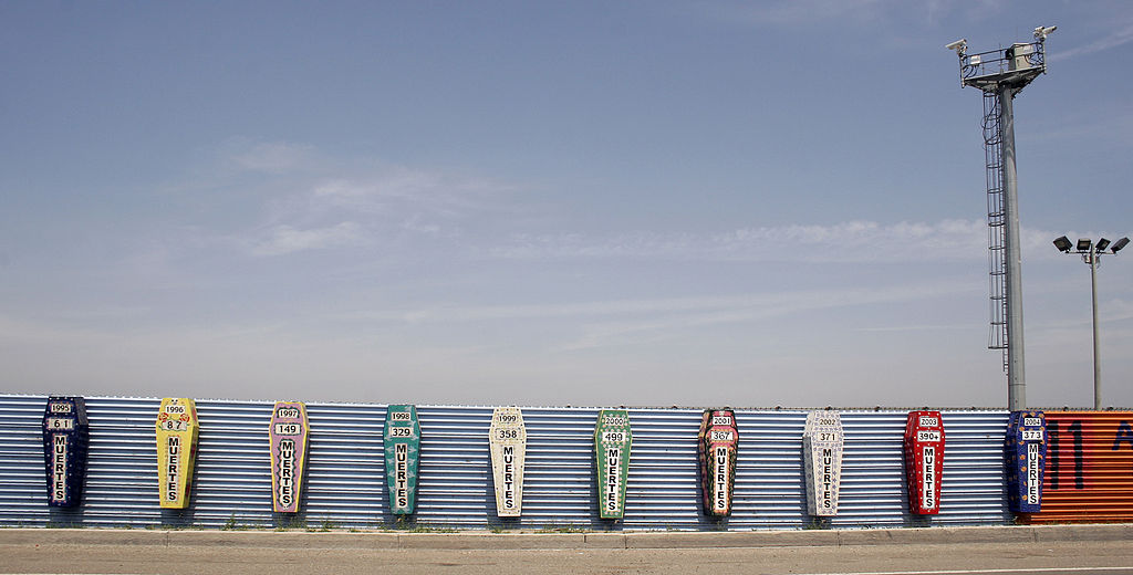 Photo of a monument memorializing deaths of migrants who tried to cross the U.S.-Mexico border