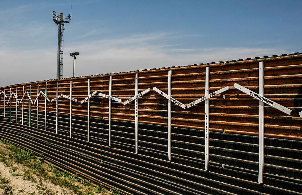 Photo of the U.S.-Mexico border fence.