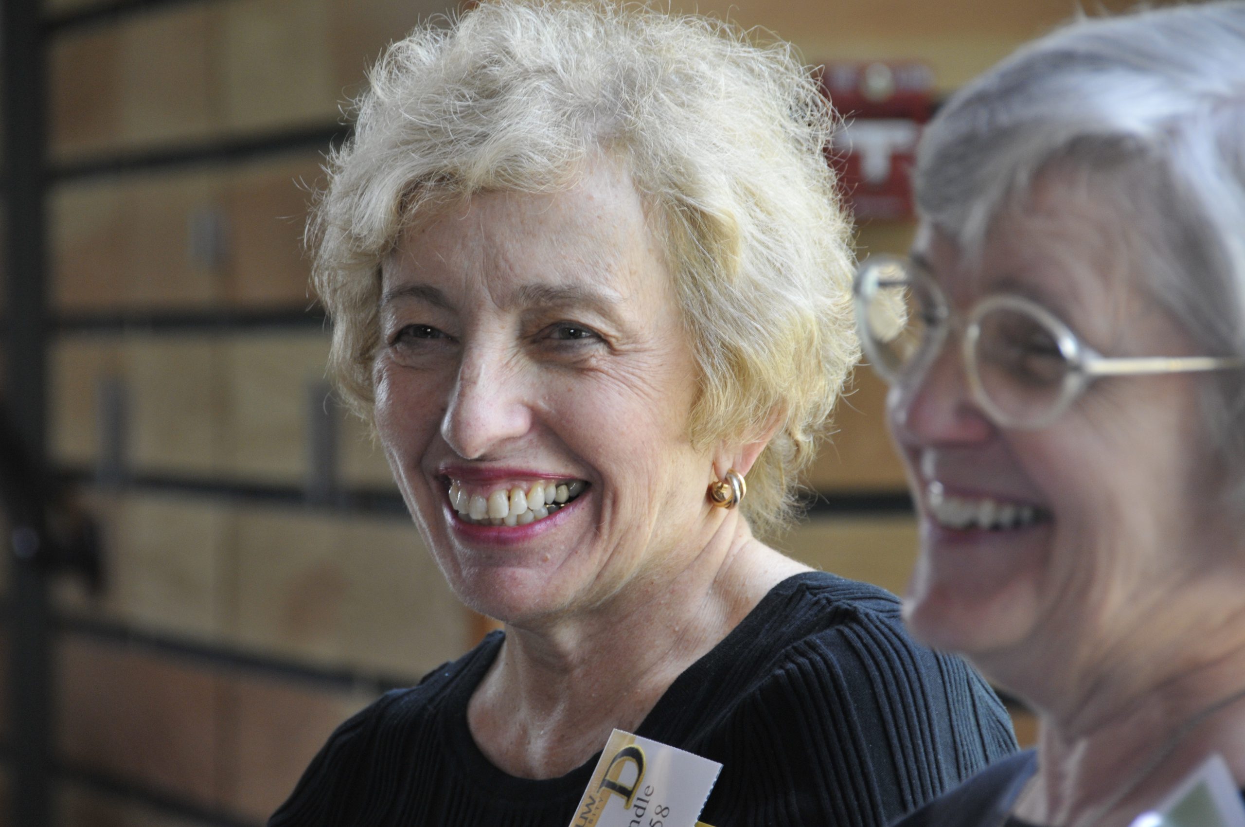 Close up photograph of Janet Prindle and Martha Rainbolt, both smiling