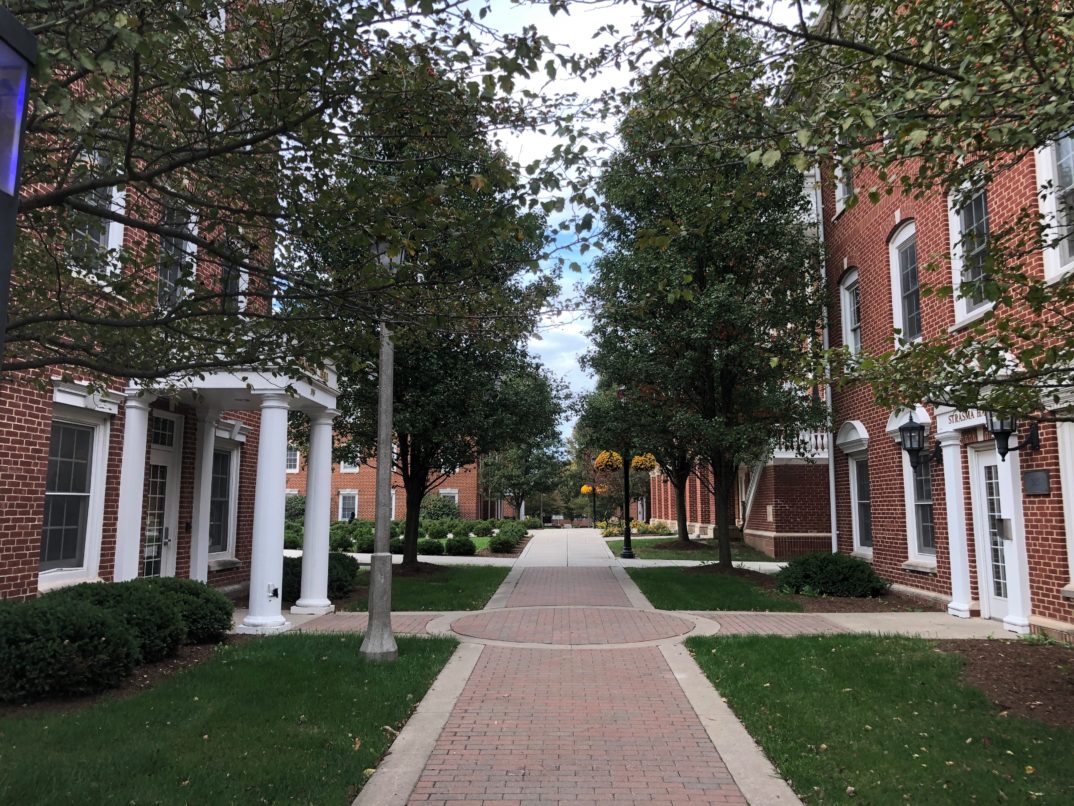 Photograph of two housing units at DePauw University