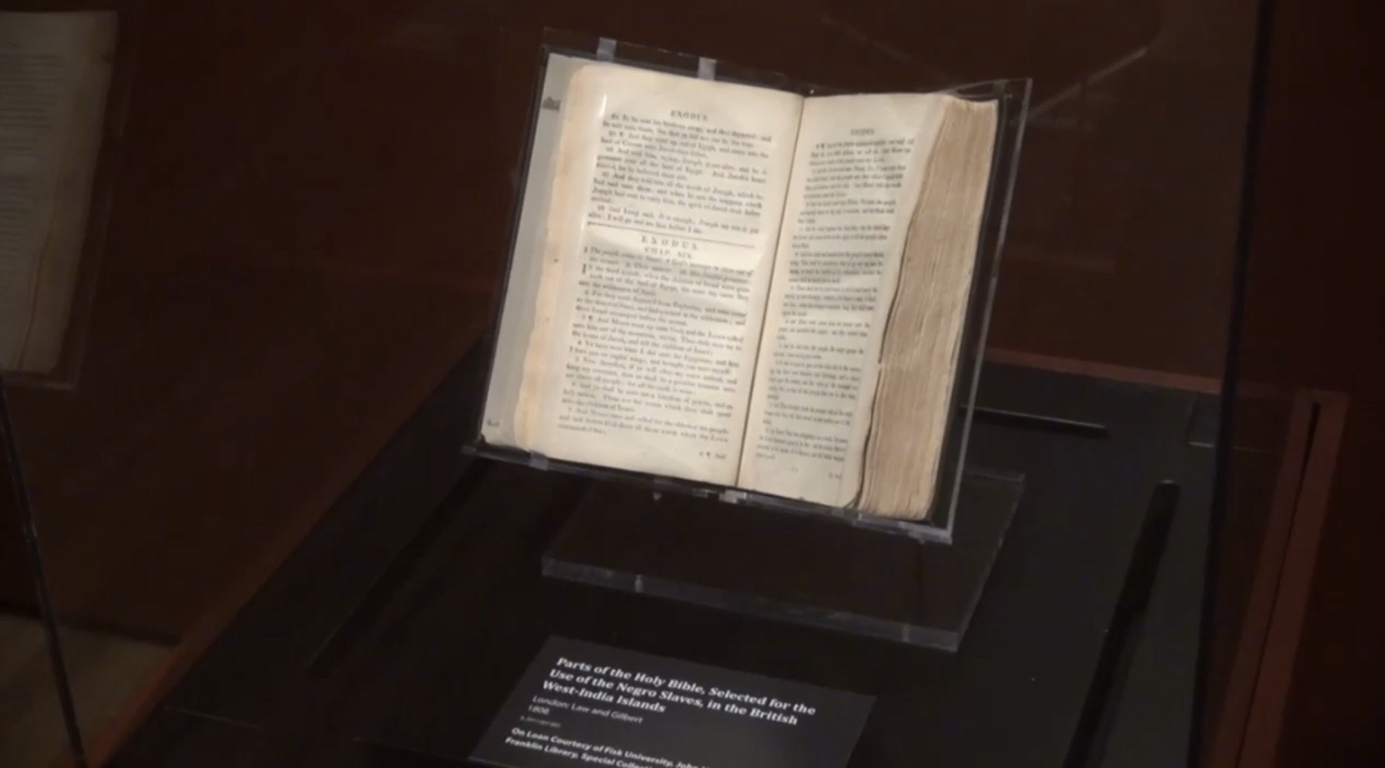 Photograph of Slave Bible showing the edited Exodus passage