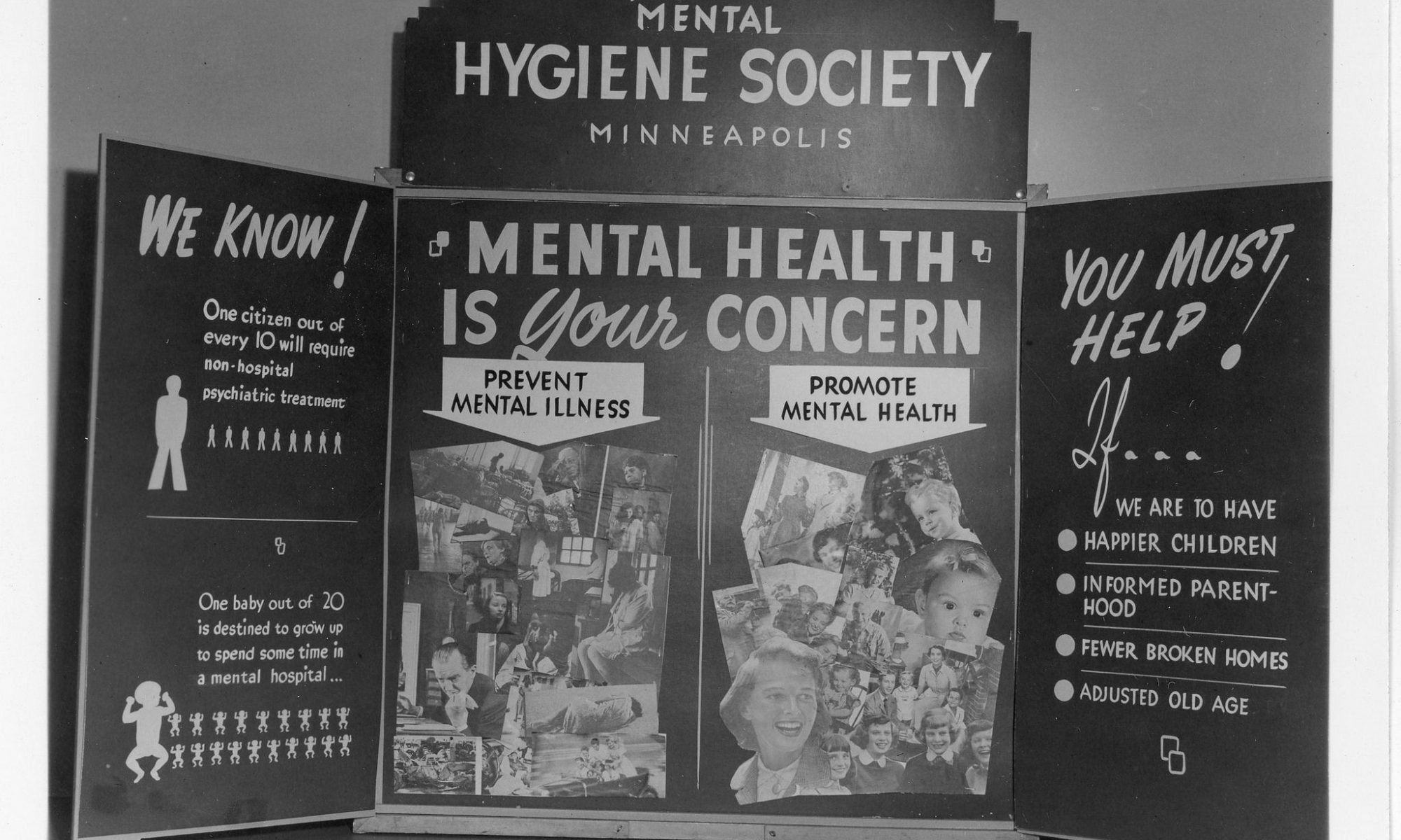 Photograph of 1944 poster that says "mental health is your concern"