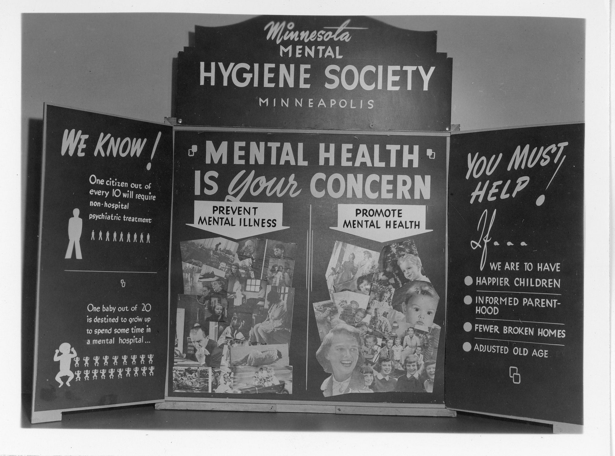 Photograph of 1944 poster that says "mental health is your concern"
