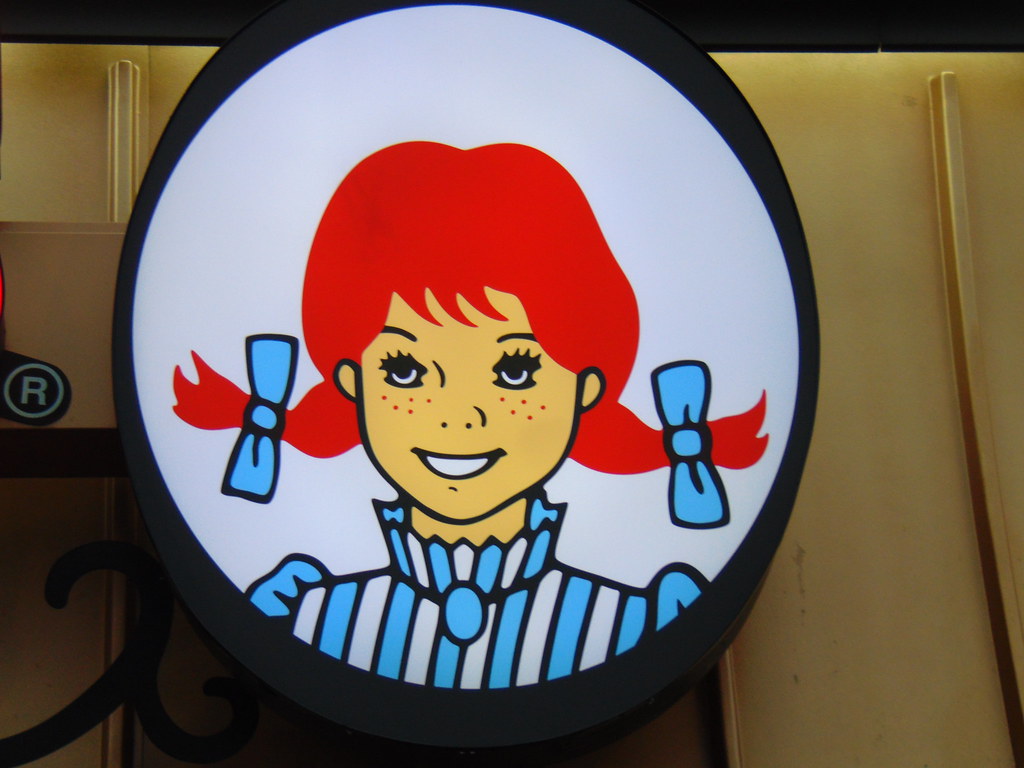 close-up photo of Wendy's logo