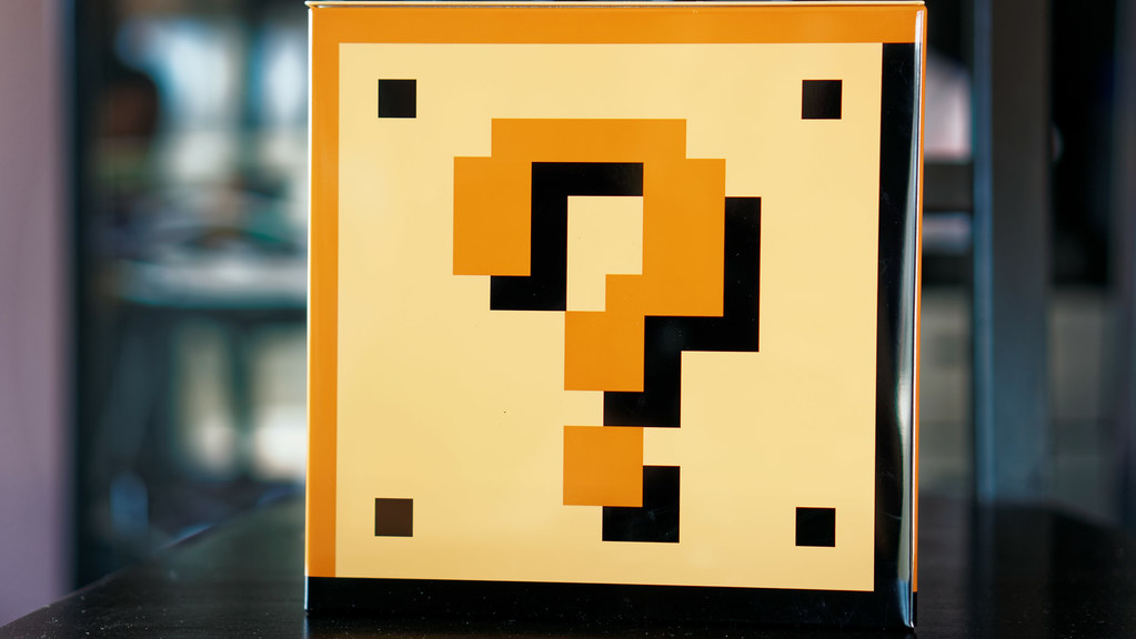 photograph of videogame mystery box