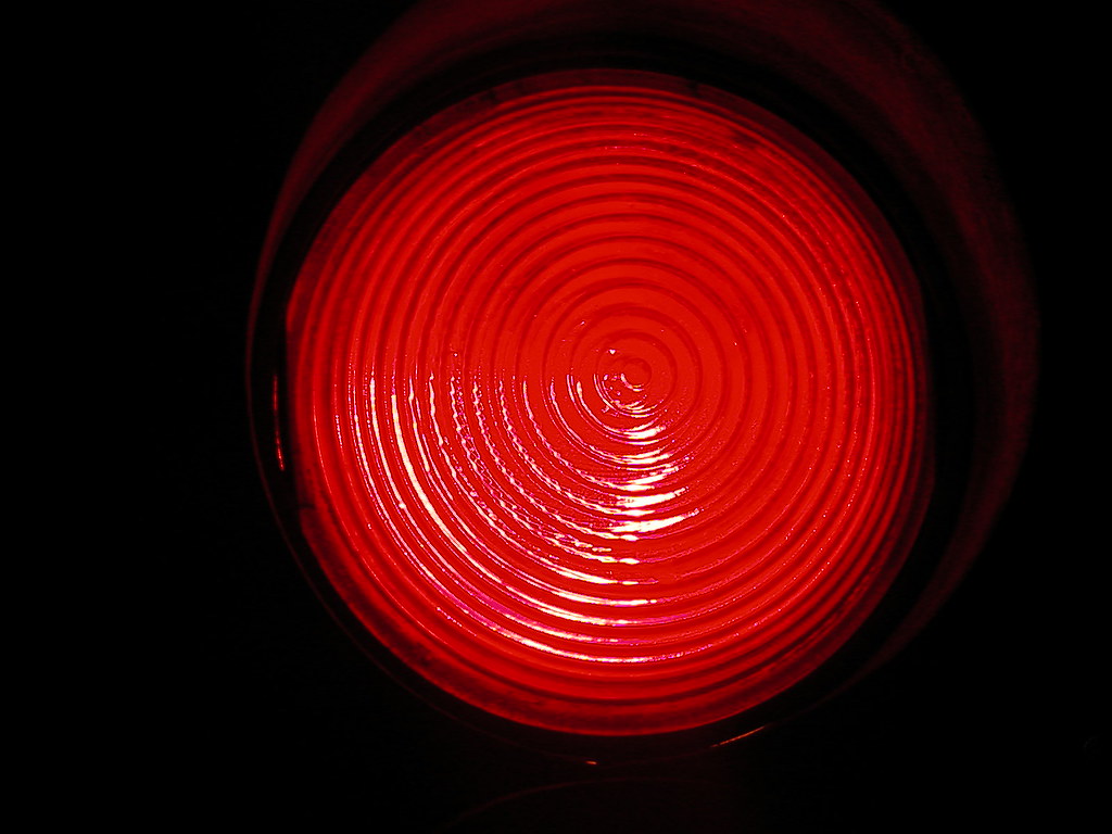 close-up photograph of red signal light