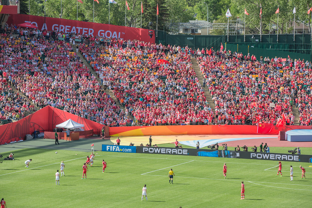 photograph of stands at women's world cup match