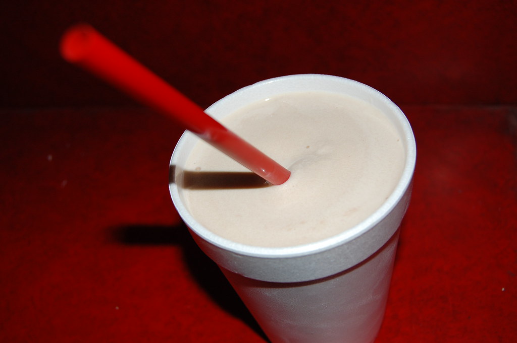 close-up photograph of milkshake