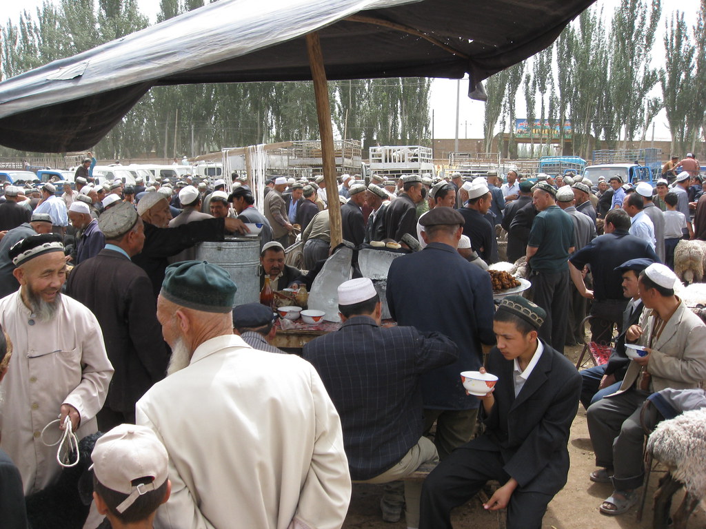 photograph of Uighur gathering