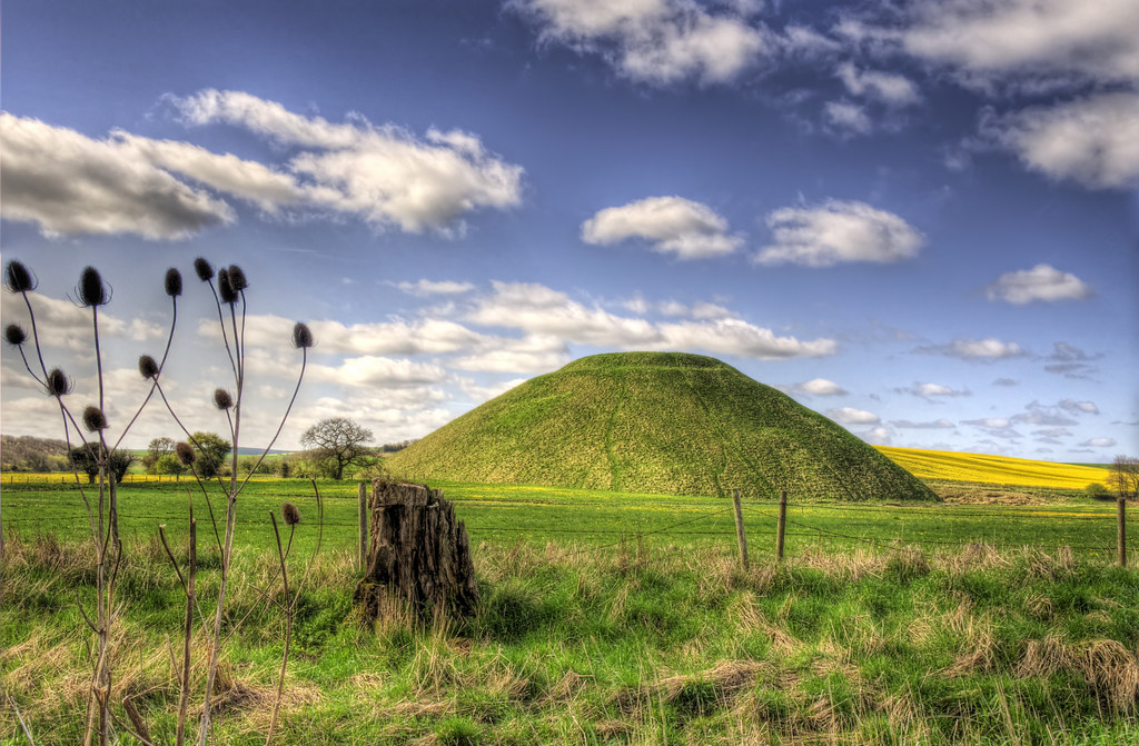 image of burial mound in field