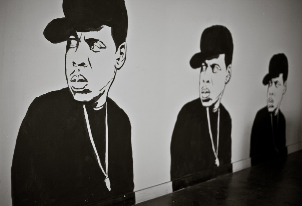 photograph of Jay-Z mural