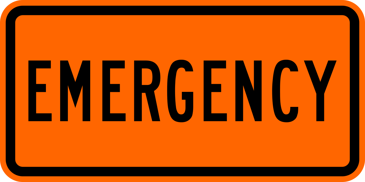 image of emergency road sign