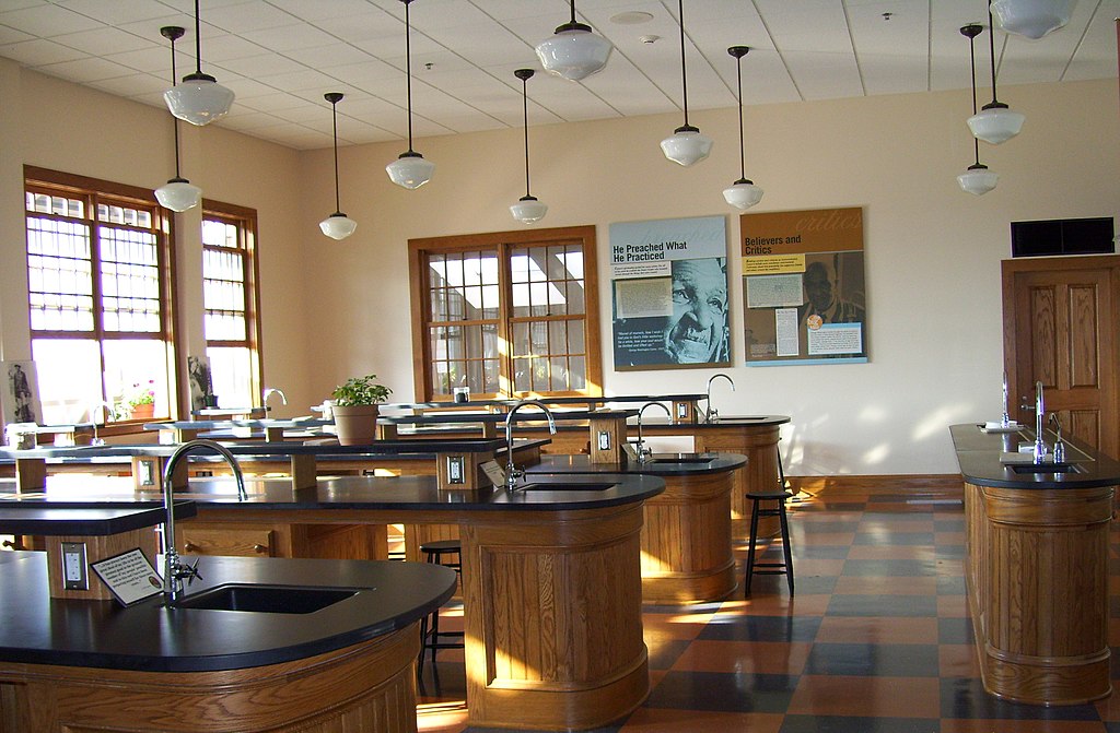 photograph of empty science classroom