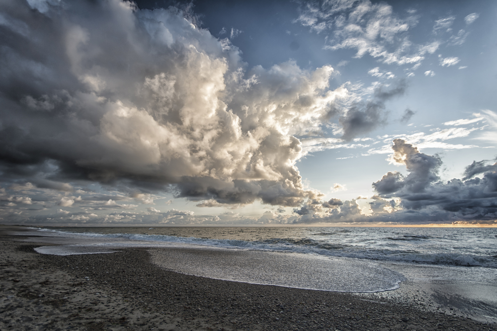 photograph of gathering clouds