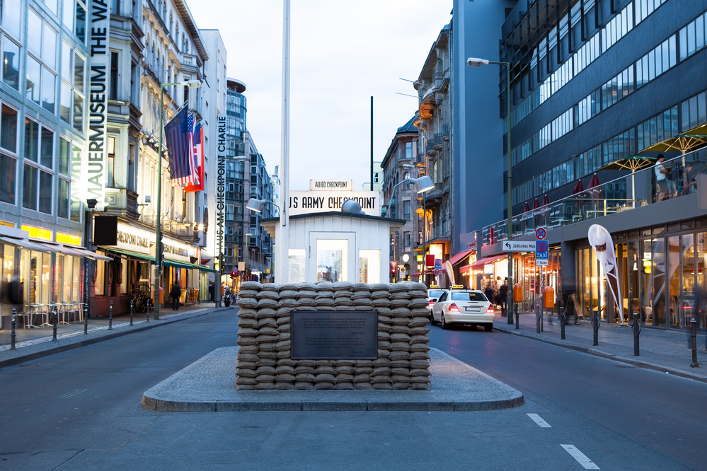 photograph of Chechpoint Charlie memorial site today