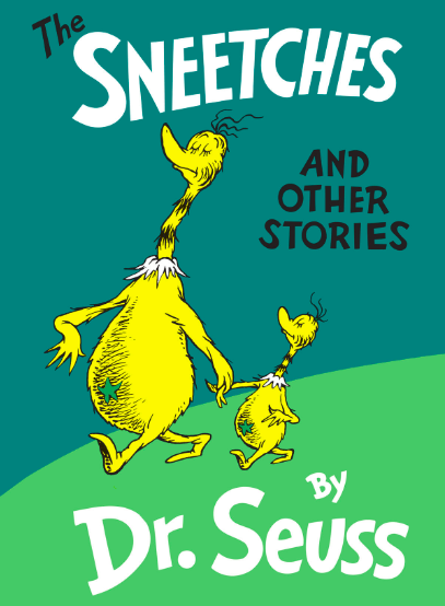 Cover image with an illustration of two furry yellow creatures, one an adult and one a child. They are walking along a green ground and holding hands.