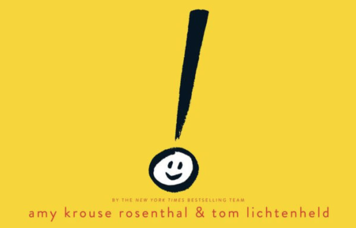Cover image for Exclamation Mark featuring a large black exclamation mark with a smiley face drawn in the point at the bottom