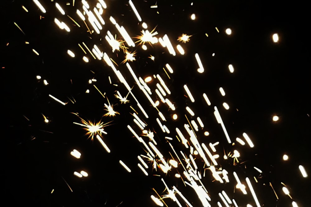 photograph of light trail from sparkler firework