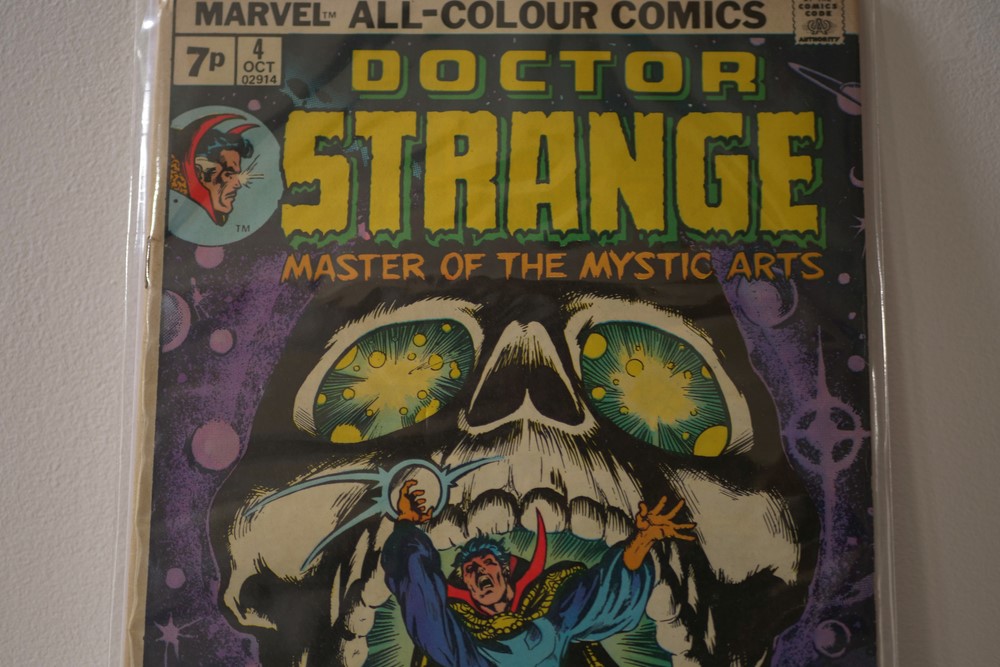 photograph of Doctor Strange comic book cover