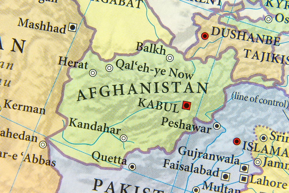 image of topographic map of Afganistan and surrounding countries
