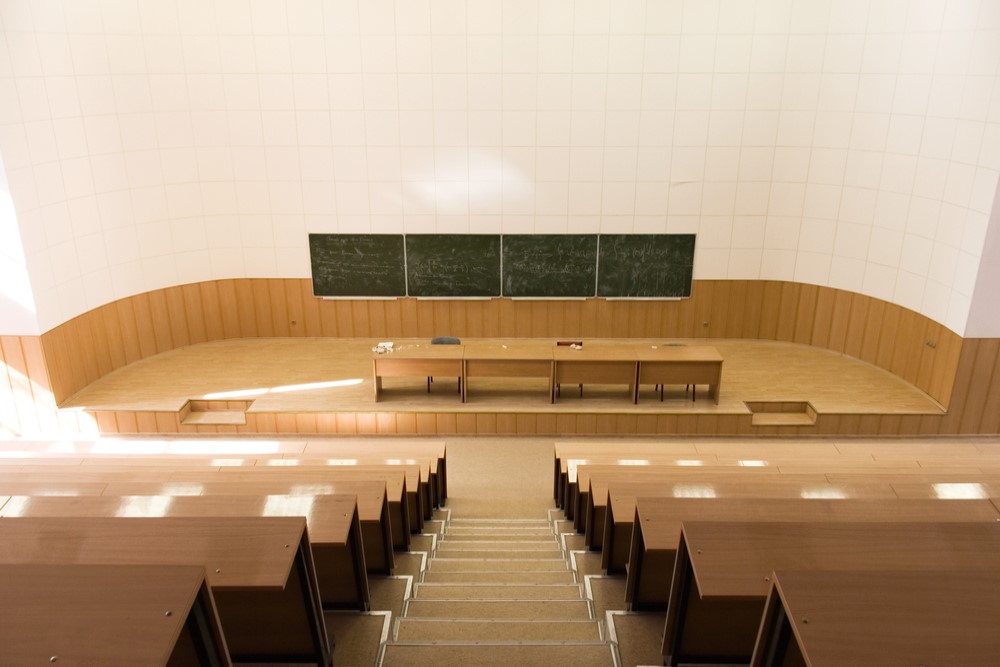 photograph of empty lecture hall