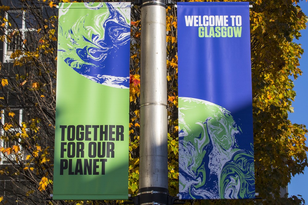 photograph of COP26 banner