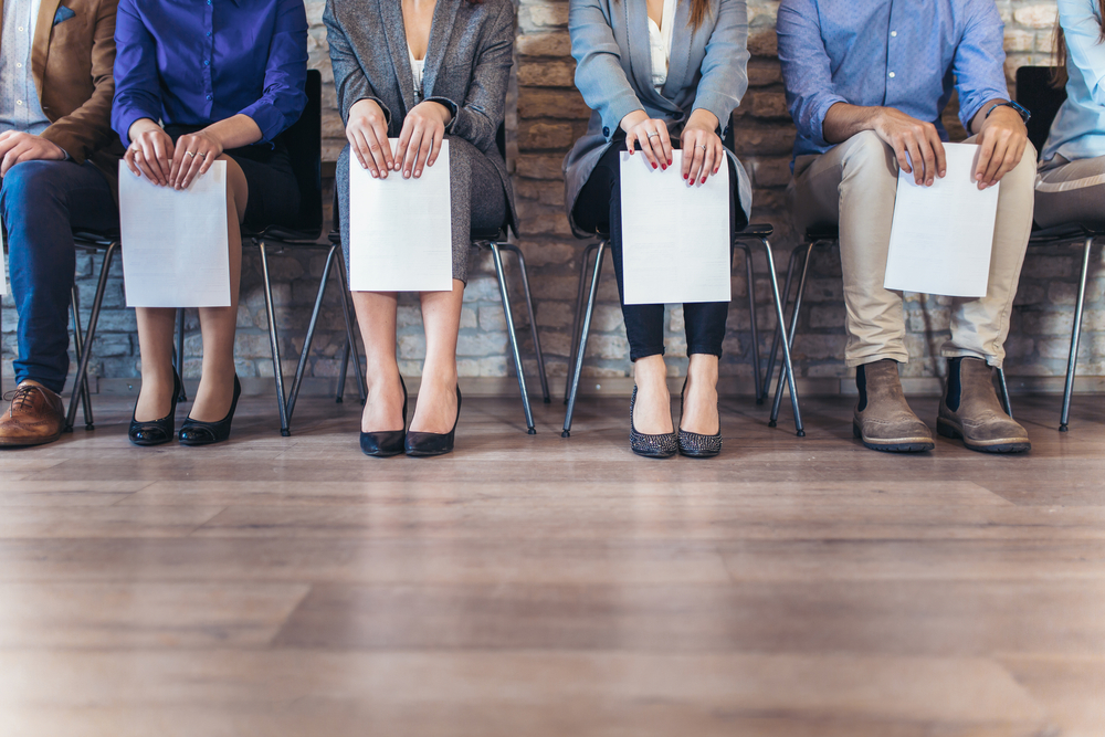 photograph of candidates waiting for a job interview