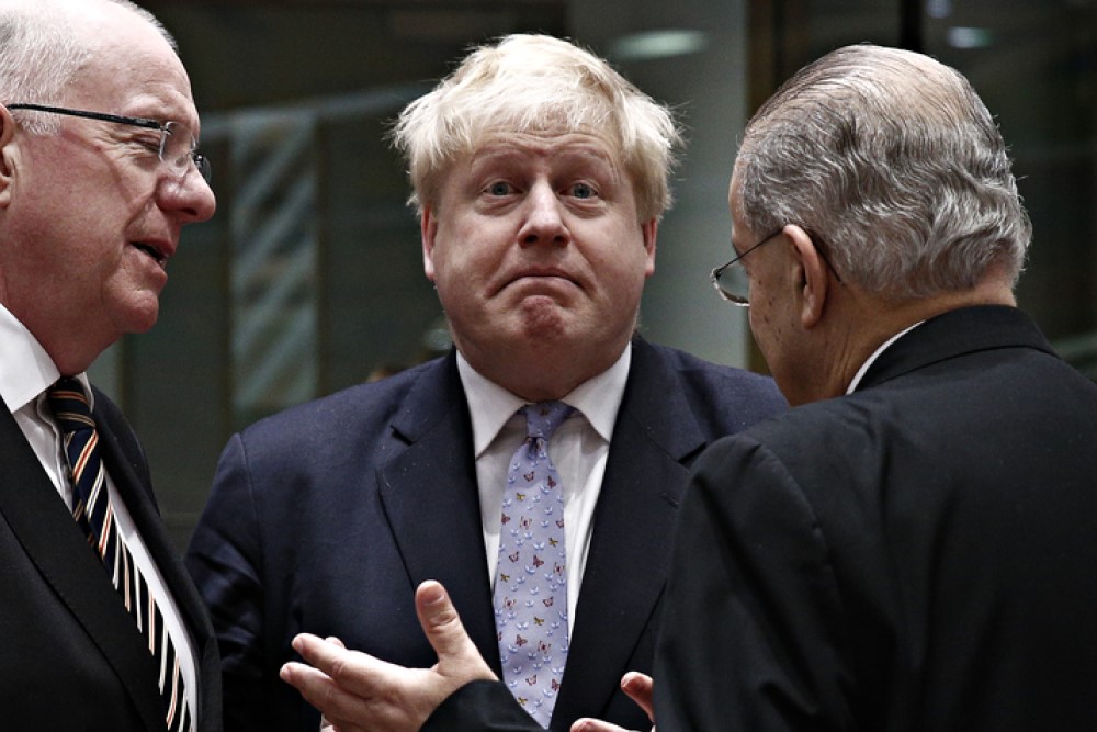 photograph of Boris Johnson making a face