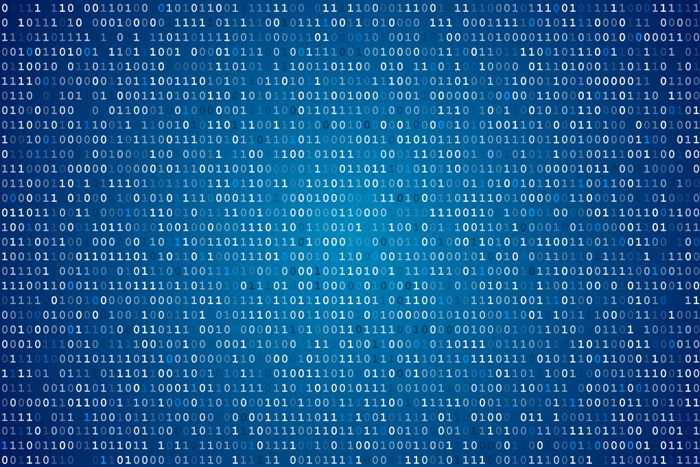 image of screen covered in binary code