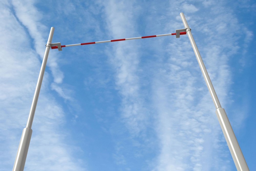 photograph of pole vault crossbar