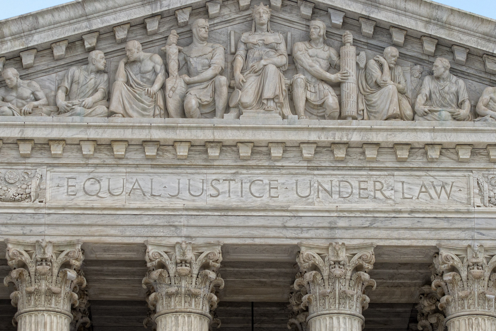 photograph of Supreme Court facade "equal justice under law"