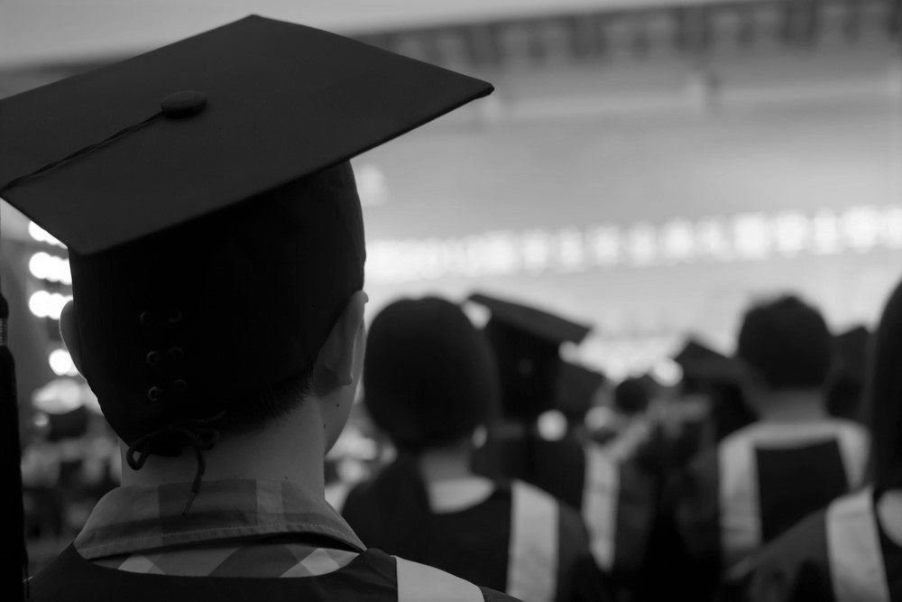 photograph of graduates at commencement