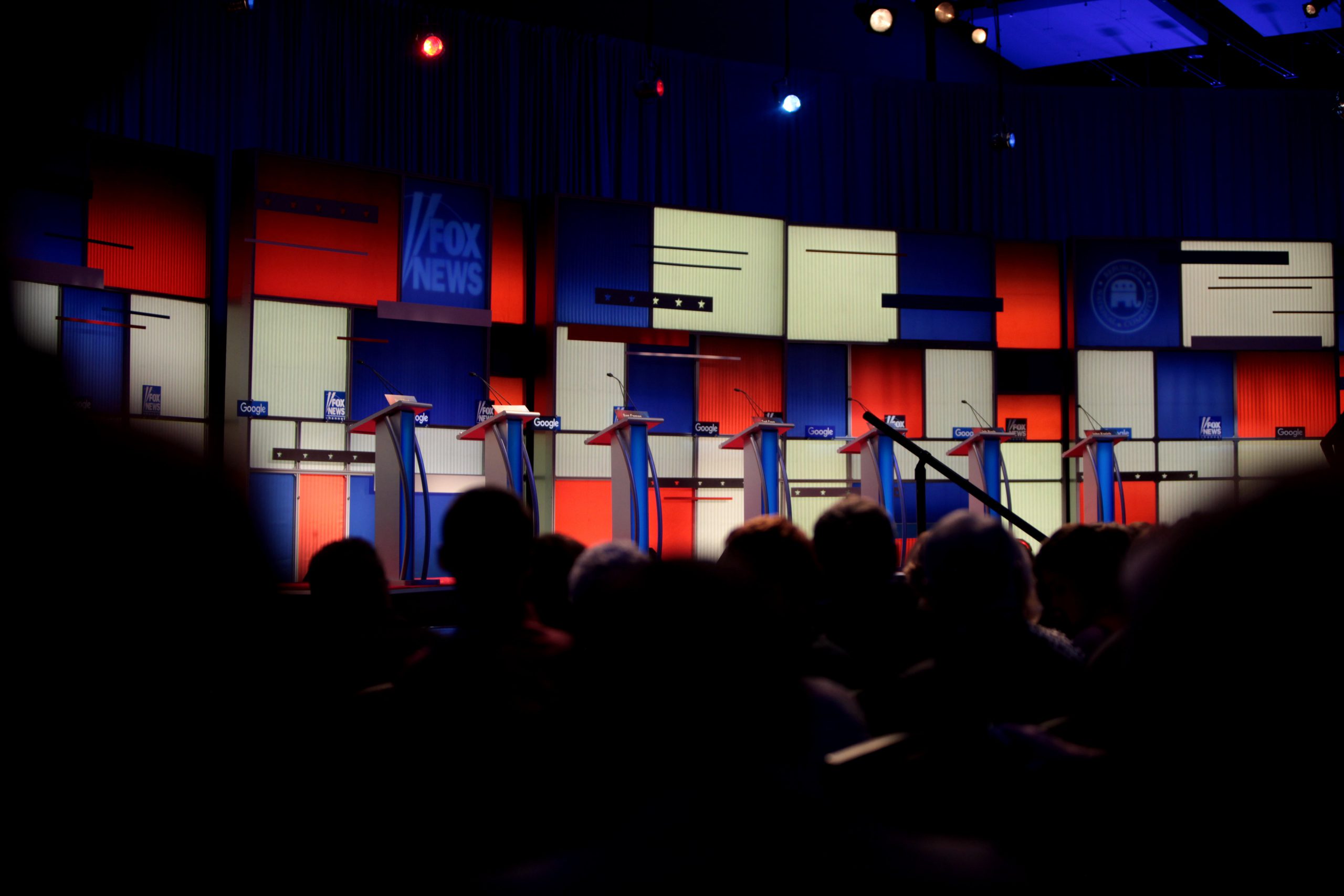 photo of empty debate stage